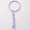 Portachiavi metallo viola macaron con catena a 4 sezioni e moschettone per borsa fai da te - Viola Chiaro