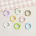 Colorful round spring rings, zinc alloy trigger snap buckles for DIY bags and key rings. - Macaron Mixed Colors