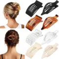 Set di mollette per capelli piatti, fermagli becco d'anatra cavi, accessori moda. - Stile A