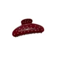 Molla per capelli bordeaux con pois bianchi per donne vista di dettaglio moda - Rosso