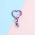 Purple heart shape keychain metal carabiner clip charm accessory for DIY crafts and bags - Heart Buckle + Figure-8 Buckle / Purple