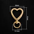 Gold heart-shaped metal lobster clasp snap hook DIY keychain hardware accessory 26x41mm - Heart Rotating - Gold
