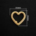 Gold heart spring ring clasp metal snap hook for DIY jewelry making keychain accessories. - Heart Spring Buckle - Gold