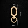 Gold metal swivel snap hook DIY bag hardware keychain accessory with precise size info - U-Shaped Rotating - Gold