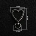Black heart-shaped metal lobster clasp keychain DIY jewelry accessory hardware part for bags. - Rotating Heart - Gun Black