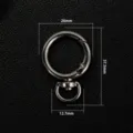Metal swivel snap hook keychain hardware accessory, gunmetal finish, DIY craft repair part. - Rotating Circle - Gun Black