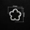 Silver flower shape alloy spring clasp DIY jewelry keychain accessory size 27.6x26.9mm. - Flower Spring Buckle - Silver