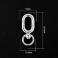 Silver metal swivel snap hook lobster clasp keychain DIY accessory with precise size specs - U-Shaped Rotating - Silver