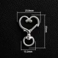 Silver heart shape lobster clasp keychain DIY jewelry making accessory metal hardware part width 23mm - Irregular Heart Buckle - Silver