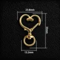 Gold heart swivel lobster clasp keychain DIY jewelry making hardware accessory 35mm - Irregular Heart Buckle - Gold