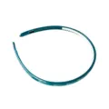 Cerchietto sottile in plastica verde scuro con denti interni, accessorio elegante. - 14x12x0.8cm / Blu