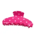 Molletta per capelli rosa a pois, graziosa pinza squalo per acconciatura coda di cavallo donna ragazza. - Rosa Vivace