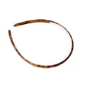 Cerchietto sottile tartarugato primo piano dettagliato con denti interni bianchi per capelli. - 14x12x0.8cm / Caffè Giallo