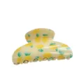 Grazioso mollettone per capelli con stampa limone, materiale acrilico, accessorio fresco e alla moda. - Limone