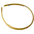 Cerchietto per capelli sottile in acetato ambrato con denti interni bianchi per styling quotidiano. - 14x12x0.8cm / Giallo