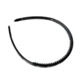Cerchietto per capelli sottile nero in plastica con dentini, accessorio minimalista ed elegante. - 14x12x0.8cm / Nero