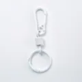 Weißer Metallfeder Schlüsselanhänger Karabiner Clip, robuster Ring Zubehör für Tasche DIY. - Weiß