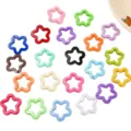 Bunte Acryl Stern Ring Anhänger DIY Schmuck Zubehör Schlüsselanhänger Komponenten. - Mischfarbe - Massiver Fünfeckiger Stern
