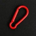 Red metal carabiner keychain, alloy snap hook clip for DIY jewelry making and bag charms. - Red