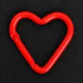 Red heart shaped metal carabiner spring snap clip keychain bag pendant DIY accessory. - Red Heart Buckle