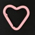 Pink heart alloy carabiner keychain cute bag charm DIY metal accessories for crafts. - Light Pink Heart Buckle