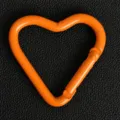Orange heart carabiner keychain alloy clip snap hook bag charm DIY jewelry accessory. - Orange Heart Buckle