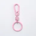 Porte-clés mousqueton en métal rose, charmant accessoire de sac et anneau de clés DIY. - Rose Clair