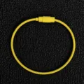 Portachiavi in fune d'acciaio metallico rivestito colorato accessorio fai da te. - Giallo