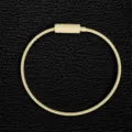 Portachiavi con anello in cavo di fil di ferro metallico color oro accessorio fai da te. - Giallo Chiaro