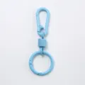 Porte-clés mousqueton à ressort en métal bleu anneau accessoire de sac DIY pour clés. - Bleu clair