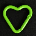 Green heart shaped alloy carabiner, cute keychain clip and DIY bag pendant accessory. - Green Heart Buckle