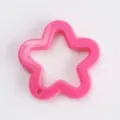 Pink acrylic star charm pendant hollow design DIY jewelry bag accessories cute craft supply item. - Rose Red - Solid Five-Pointed Star