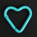Blue heart shaped metal carabiner clip for DIY jewelry keychains bag charms accessories. - Lake Blue Heart Buckle