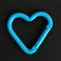 Colorful alloy heart carabiner keychain bag charm DIY jewelry pendant accessories - Blue Heart Buckle