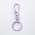 Porte-clés mousqueton en métal violet clair avec anneau pour pendentif de sac DIY. - Mauve Clair