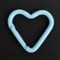 Light blue heart carabiner alloy keychain clip DIY bag charm jewelry accessory component - Light Blue Heart Buckle