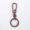 Porte-clés mousqueton à ressort en métal peint marron pour pendentif de sac DIY - Café