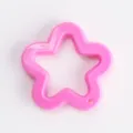 Pink acrylic star link ring charm DIY jewelry accessory keychain pendant connector - Pink - Solid Five-Pointed Star