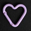 Colorful alloy heart-shaped carabiner keychain bag charm DIY accessories metal snap hook. - Light Purple Heart Buckle