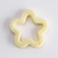 Acrylic Star Pendant Cream Yellow DIY Beading Craft Accessory Charm Part Component - Beige White - Solid Five-Pointed Star
