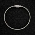 Anello portachiavi in filo d'acciaio argento, cavo metallico, accessorio per gioielli. - Argento