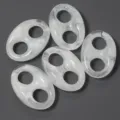 Acrylic white marbled pig nose beads DIY handmade jewelry bracelet accessories detail view - 22X33mm (Hole 9mm) / White