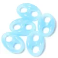 Acrylic blue pig nose beads detail shot, double hole oval DIY jewelry making accessory parts. - 22X33mm (Hole 9mm) / Transparent Blue