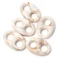 Acrylic pig nose bead detail view, tortoiseshell swirl pattern, DIY handmade bracelet accessory. - 22X33mm (Hole 9mm) / Faux Shell