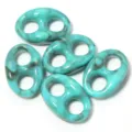 Acrylic two-color marbled pig nose beads, DIY handmade bracelet and jewelry accessories. - 22X33mm (Hole 9mm) / Turquoise Green