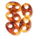 Acrylic tortoise shell pig nose beads, DIY jewelry making loose spacer charms for bracelets. - 22X33mm (Hole 9mm) / Amber