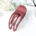 Morsetto per capelli concavo rosso opaco minimalista fermaglio elegante per donne e ragazze - Borgogna