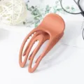 Molletta per capelli cava terracotta opaca, fermacapelli semplice ed elegante per donna. - arancio-rosso