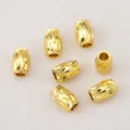 Gold plated cut water wave rice beads, copper DIY jewelry accessory, 18k gold color. - 4x6mm / 18K Gold