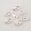 Silver wave spacer beads for jewelry making, DIY handmade accessories and crafting supplies. - 4x6mm / Silver